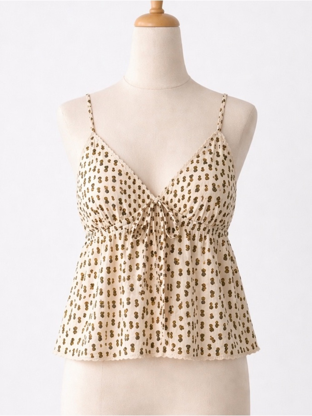 Cotton On Cream Floral-Print Spaghetti Strap Cami
